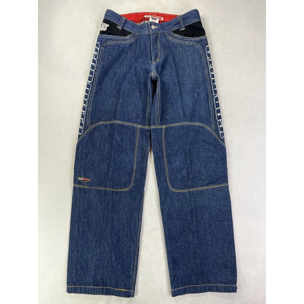 Icon Moto Insulated Riding Pants Mens 32 Blue Denim Aramid Reinforced Flannel